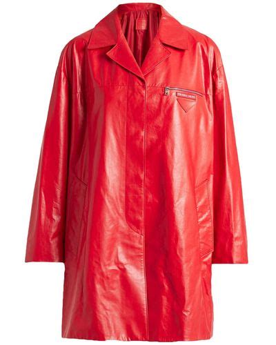 prada red collat|farfetch prada coats.